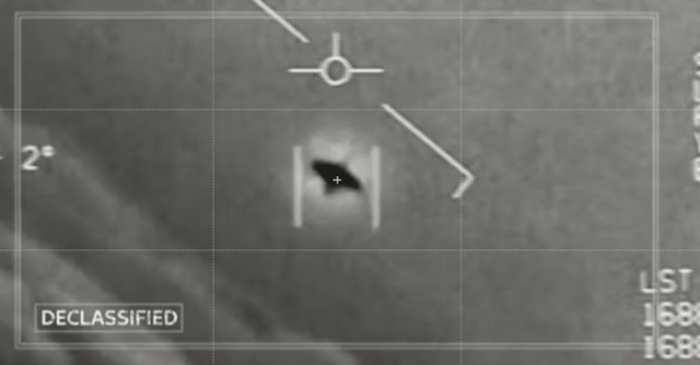 A still from footage showing Unidentified Aerial Phenomena (UAP).