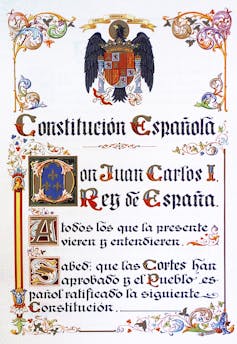 Primera página de la Constitución española de 1978.