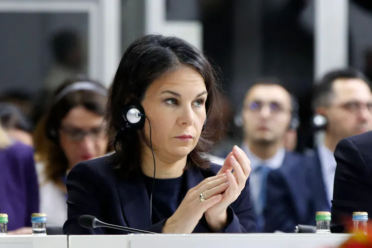 Germany's foreign minister Annalena Baerbock at the recent minister's meeting of the OSCE in Skopje, November 2023.