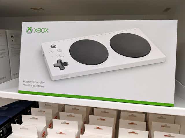 Xbox adaptive controller box on display