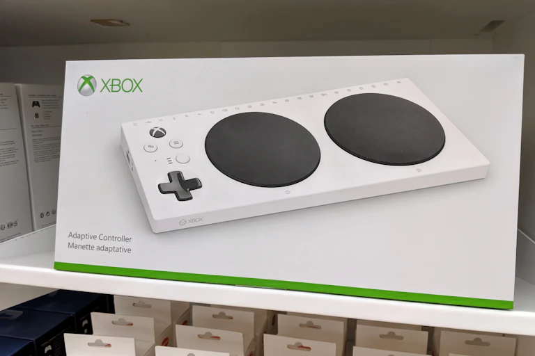 Xbox adaptive controller box on display