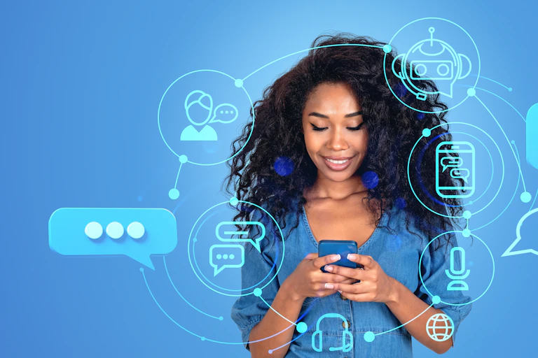 A person looking at a smartphone.