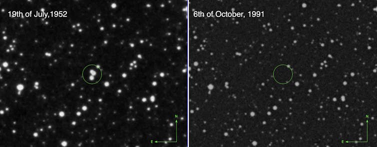 Image of the three disappearing stars.