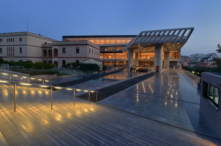 the outside of the Acropolis Museum