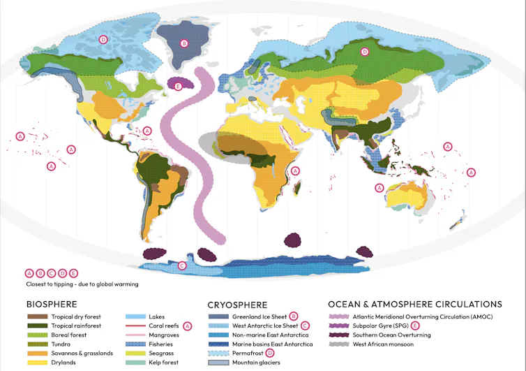 Annotated world map