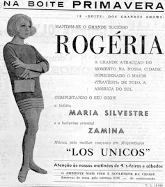An advertisement showing a cross-dressing person with mini and blonde bob and handbag, arms folded, unimpressed.