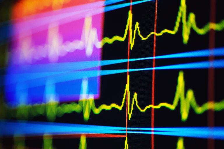 Close-up of heart rate monitor