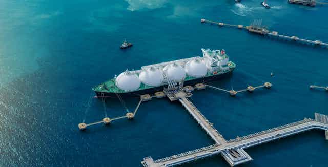 LNG tanker in sea