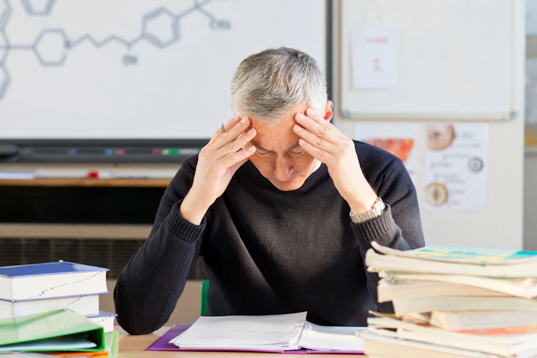 Teacher marking work