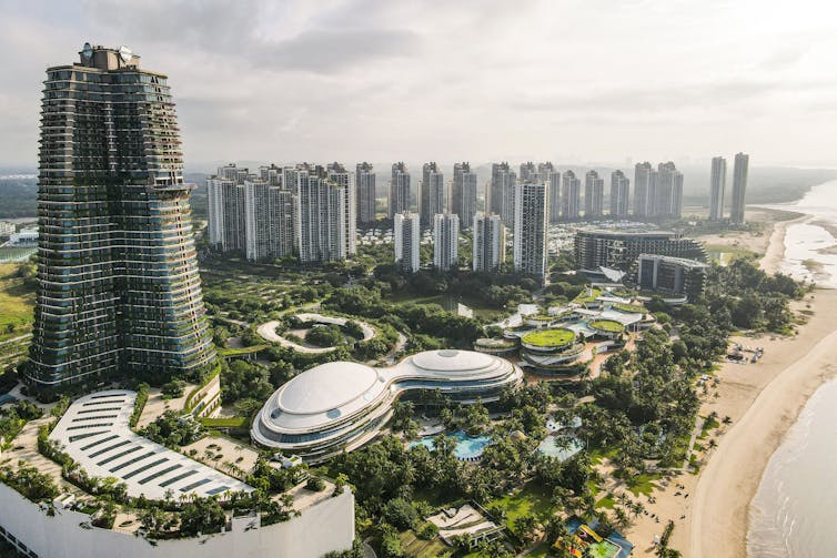 Aerial view of massive housing development in Malaysia