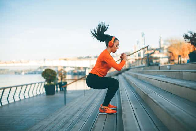 Woman exercising outdoors