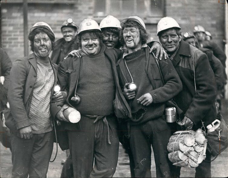 Miners at Lady Windsor Colliery, Wales early 1974