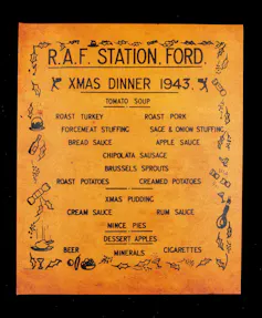 Christmas dinner 1943 at RAF Station Ford (West Sussex)