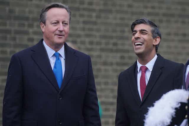 David Cameron and Rishi Sunak in Downing Street/