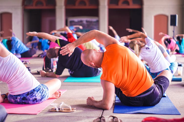 People in yoga class