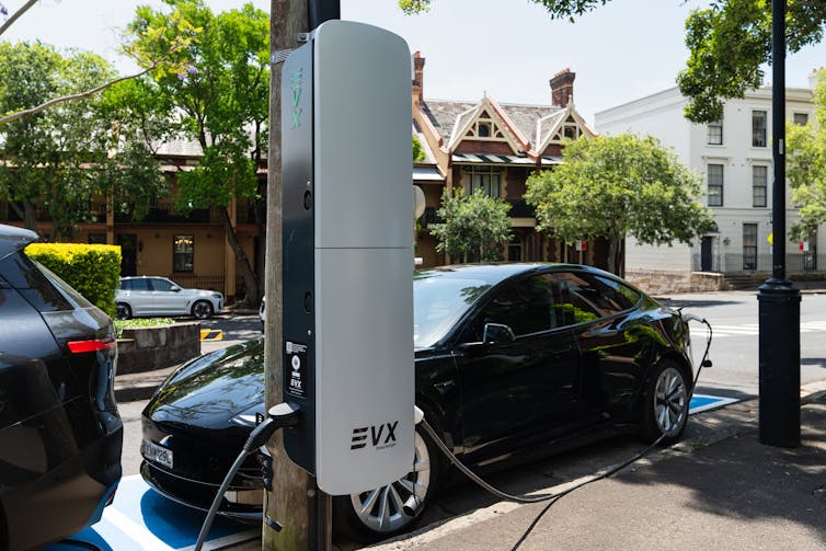 An electric vehicle charging station in Sydney.