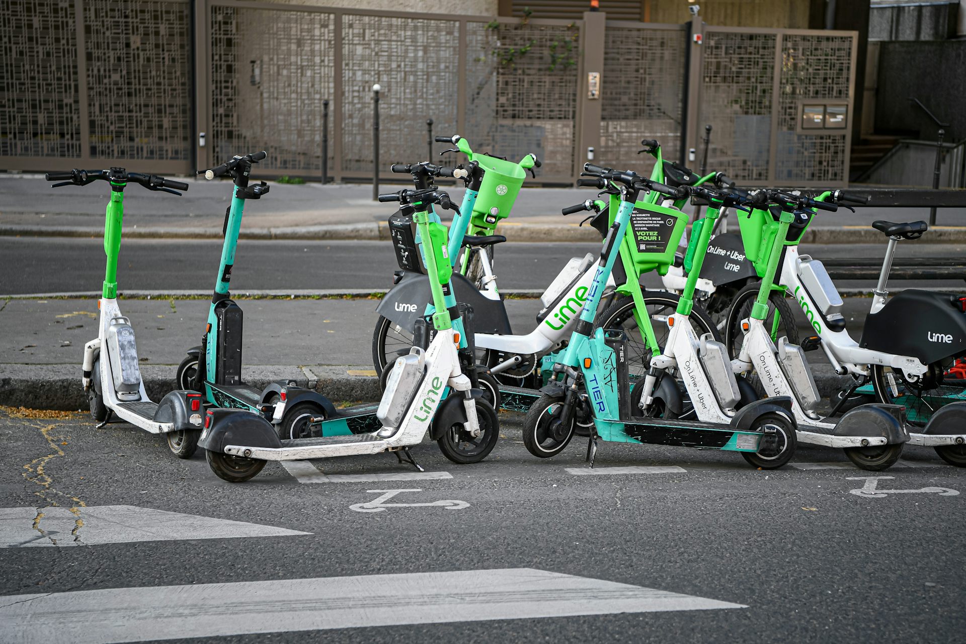 Electric scooter legal outlet on road