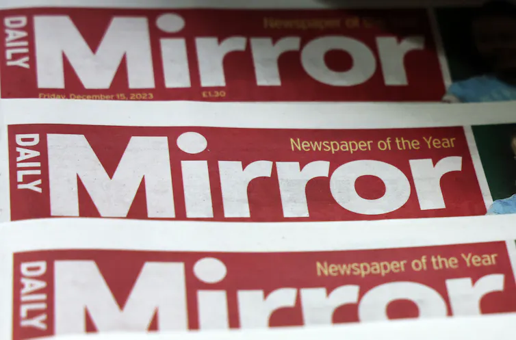 Copies of the Mirror newspaper.