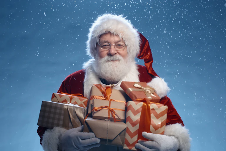 Santa Claus holding presents