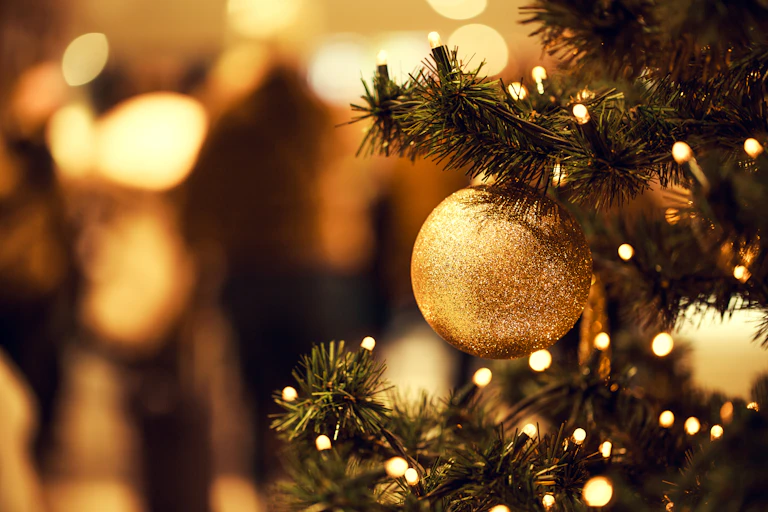Glittery Christmas tree decoration