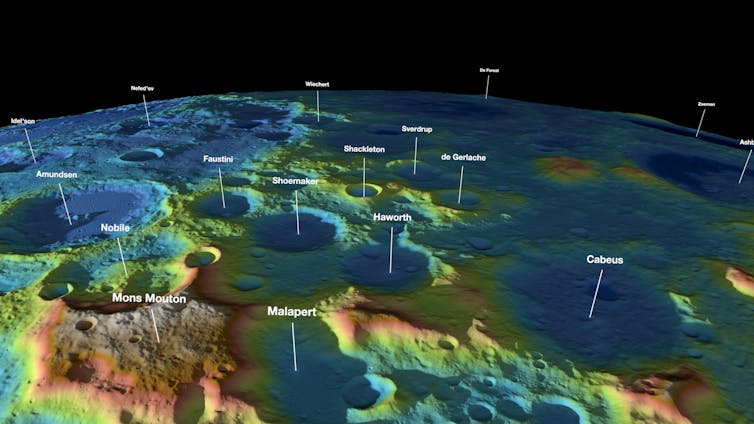 Lunar south pole.