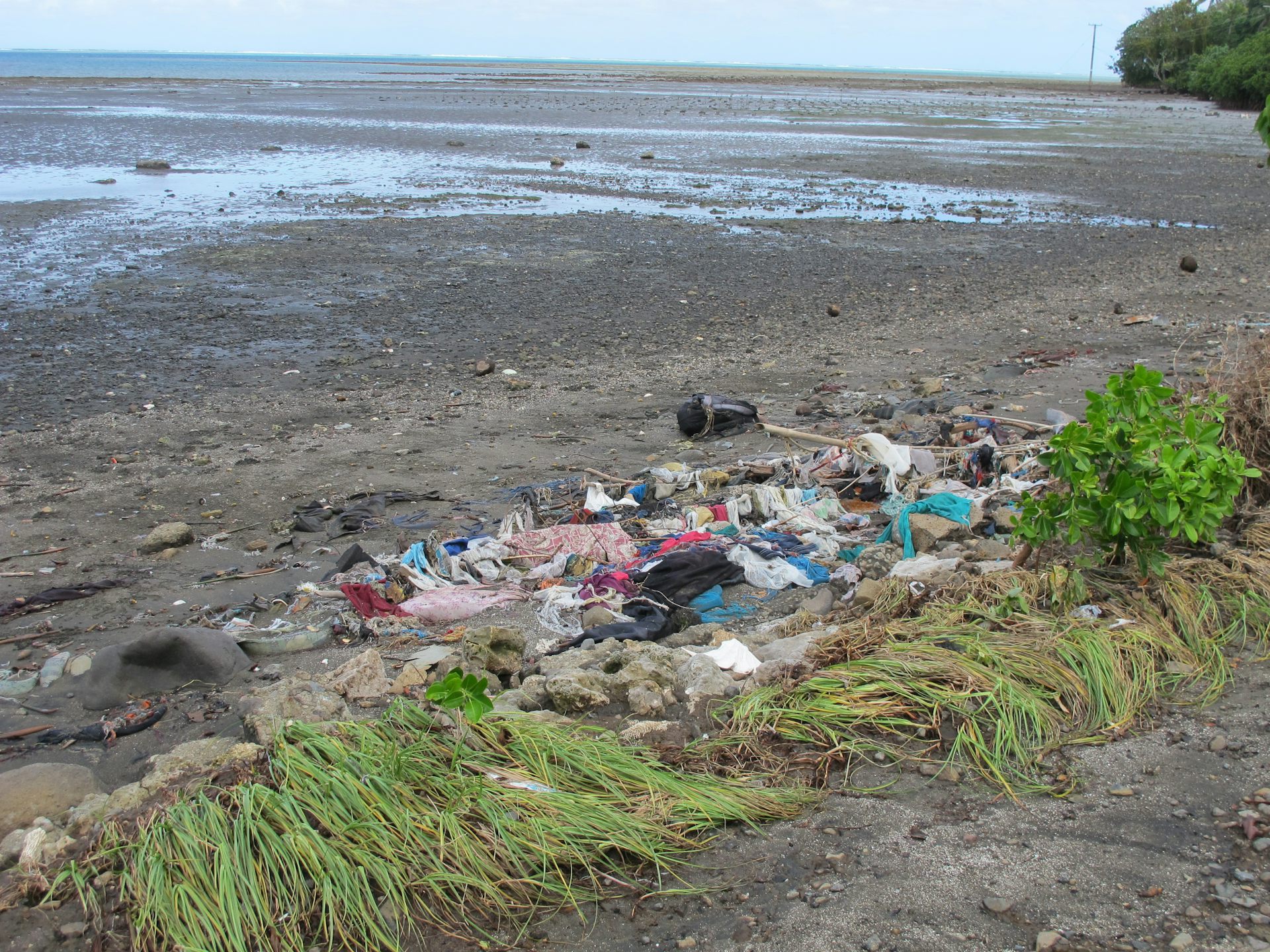 A number of items washed up on a beach in Fiji.