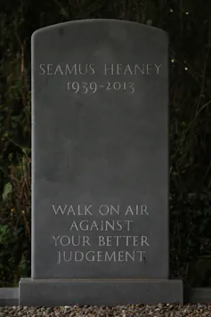 A grave stone for the poet Seumas Heaney.