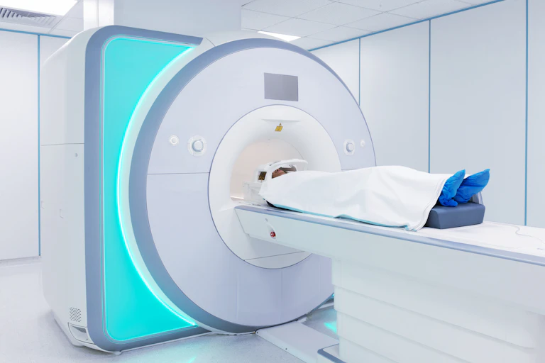 Patient entering an MRI scanner