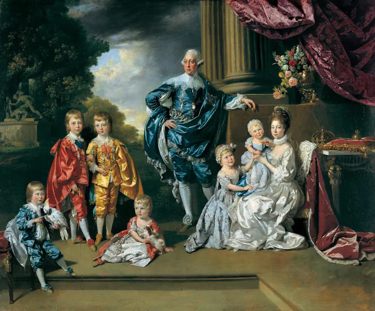 A painting of King George III and his family.