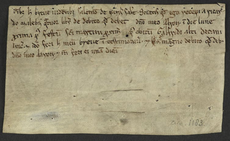 A medieval deed.