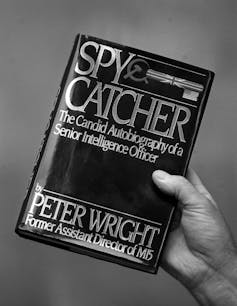 A copy of the 1987 book Spycatcher by Peter Wright.