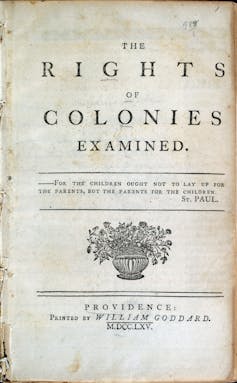A printed cover of an 18th century pamphlet.