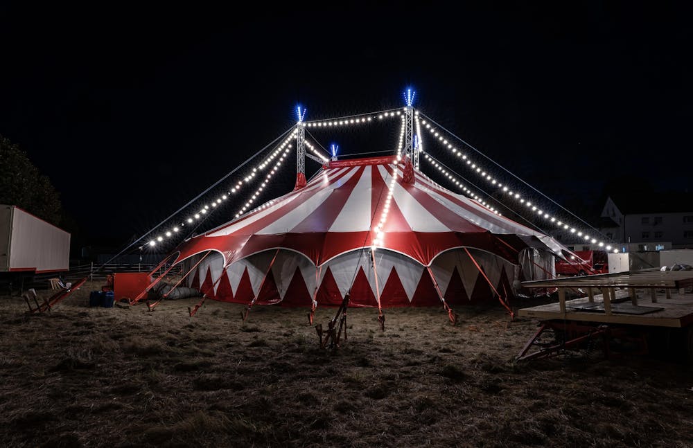 Big tent with lights