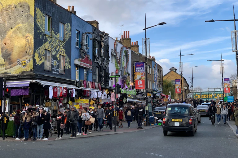 A shopping street in London..