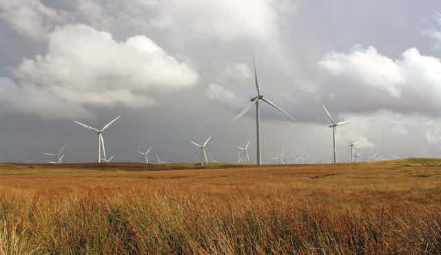 wind turbines on moorland