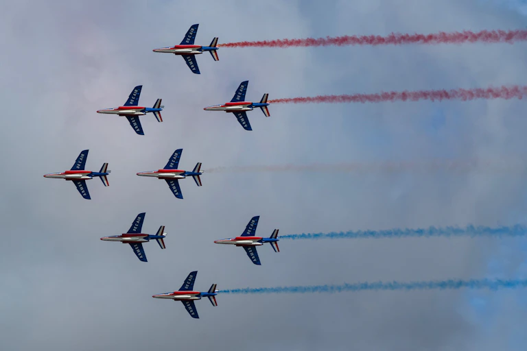 Patrouille de France pendant une manoeuvre