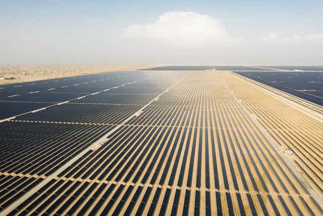 Large solar farm in desert