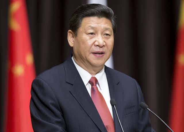 Chinese President Xi Jinping making a speech.