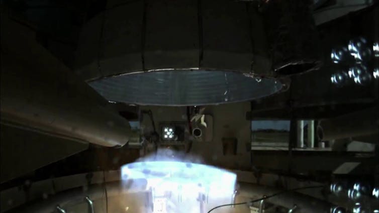 photo de l’allumage du moteur Vulcain d’Ariane 6