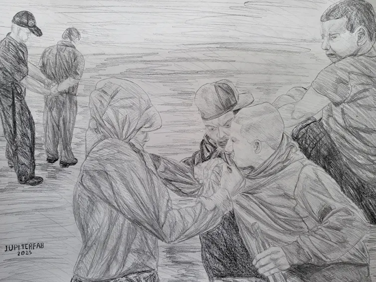 Dibujo de Jupiterfab, artista colaborador con el proyecto de investigación.