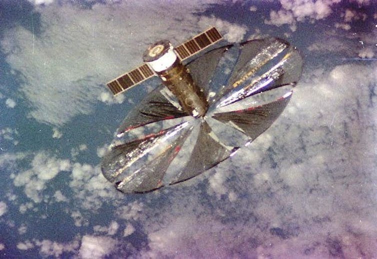 Satellite with reflective material