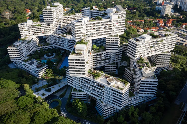Larhe modular apartment complex on a green hillside