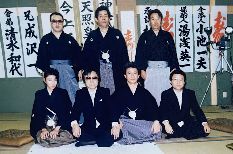 A group of Japanese yakuza gang members including Nishimura Mako, the only woman to have become a full member of the criminal fraternity.