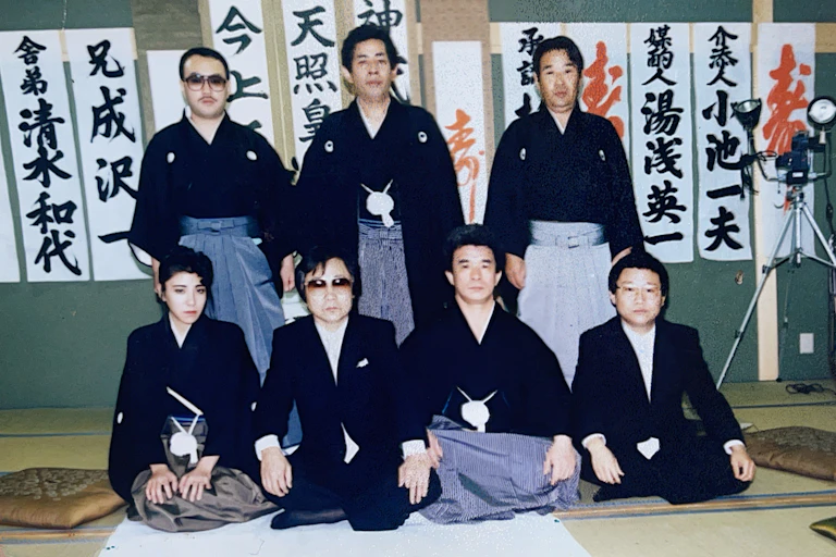 A group of Japanese yakuza gang members including Nishimura Mako, the only woman to have become a full member of the criminal fraternity.