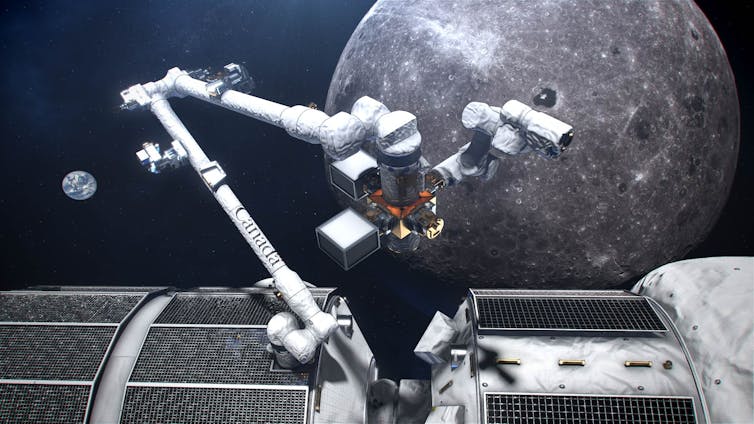 a robotic arm in space