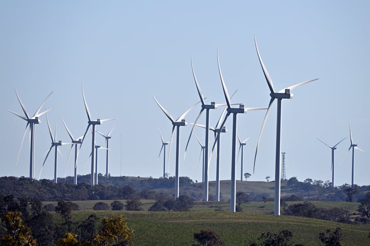 A wind farm 50 kilometres south of Goulburn, NSW.