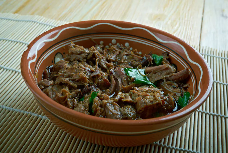 A bowl of dog meat soup.