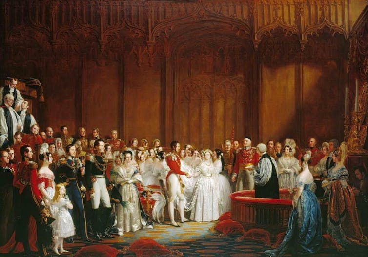 Oil painting of the wedding.