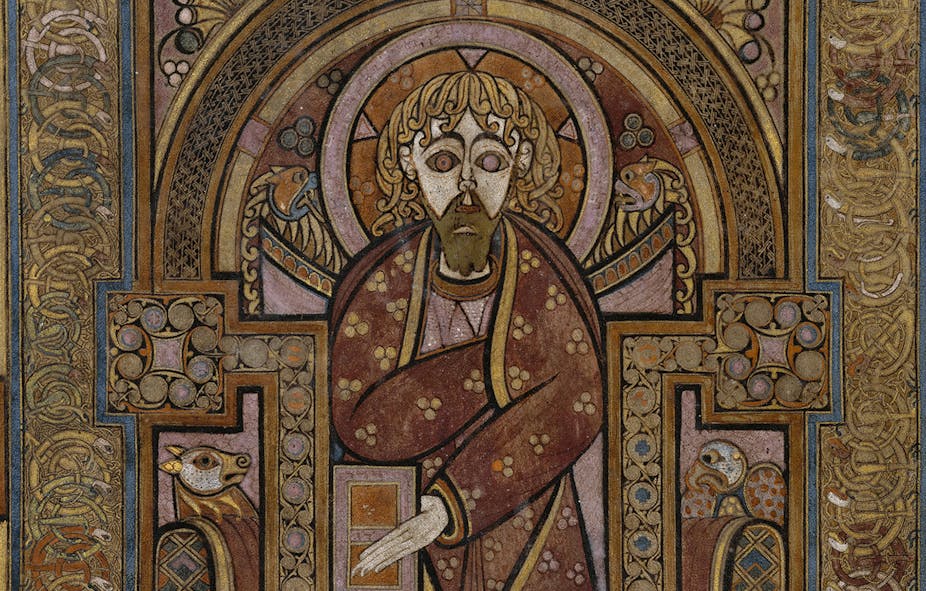 Detail of a monk in The Book of Kells