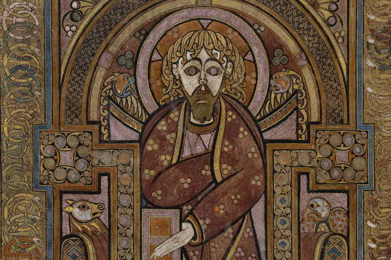 Detail of a monk in The Book of Kells